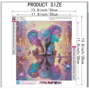 5D Diamond Painting Kits for Adults, Animal Elephant Full Drill Diamond Painting